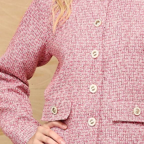 Formal Office Wear - Business Wear - Classic Tweed Jacket & Skirt 2-pc Suit Set - Picture 7 of 7